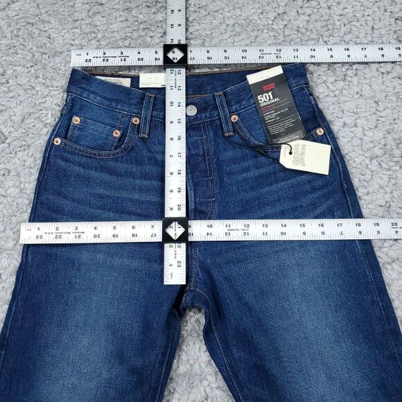 Levi's Premium Selvedge 501 High Rise Dark Wash Blue Jeans Women's Size 25 x 30 - Picture 6 of 10